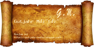 Gutjahr Máté névjegykártya
